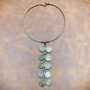 Copper choker with spiral pendant